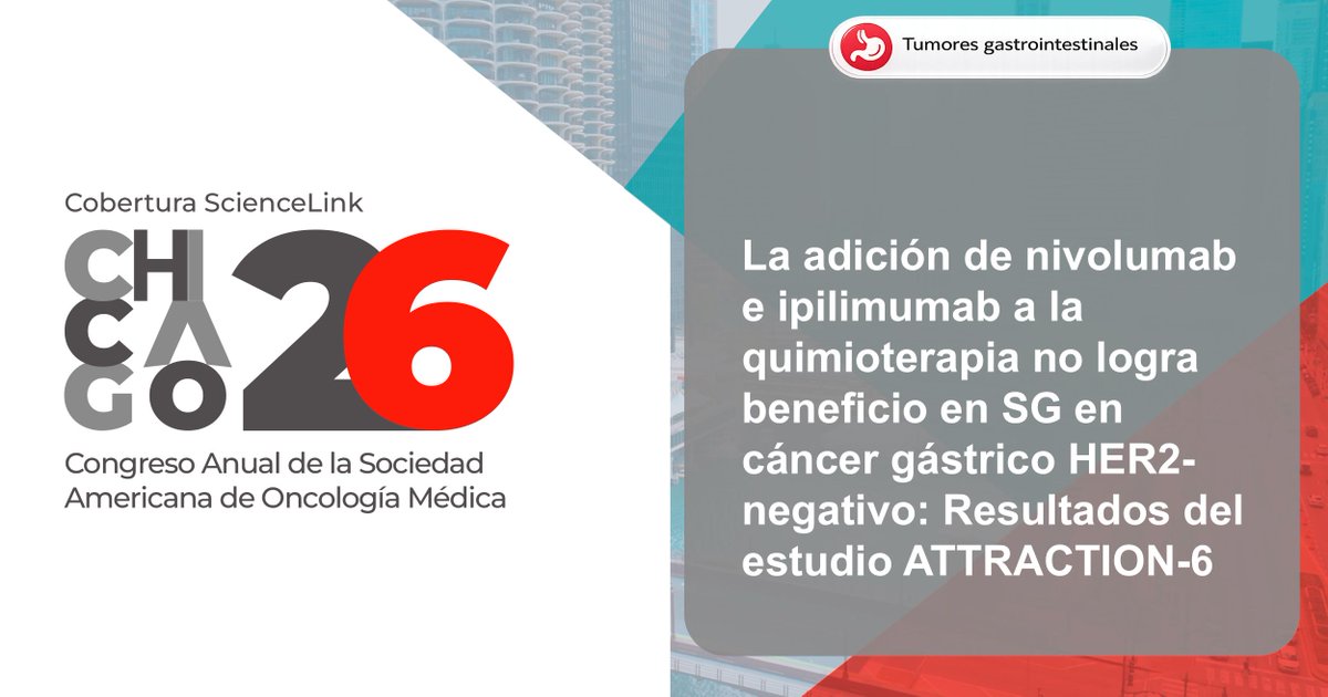 sciencelinkonco's tweet photo. #ScienceLink #Cobertura #ASCO26 #Nivolumab #Ipilimumab #ATTRACTION6

https://t.co/Xo9HWeTHCk https://t.co/fHGUaKU2E0