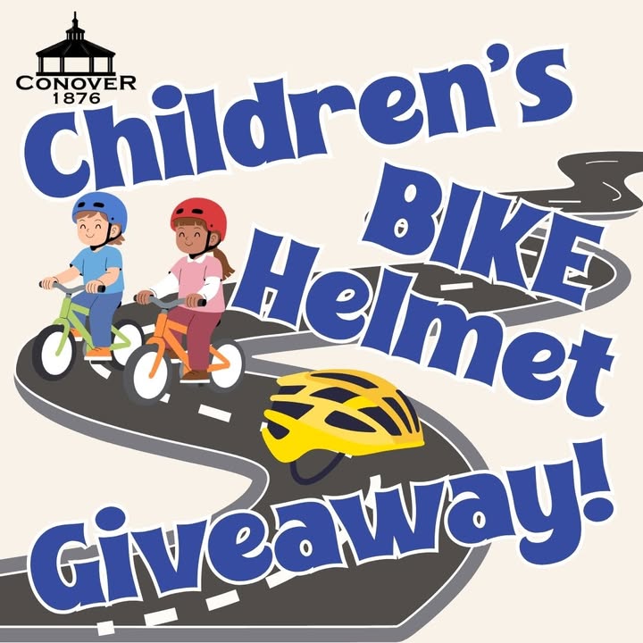ConoverNC's tweet photo. Is your child in need of a bicycle helmet? Please fill out the survey for a new child's bike helmet and learn proper fitting technique at the City's upcoming bicycle rodeo on June 13, 2026 from 10-2!https://t.co/tHk9fxd5jJ https://t.co/Ob8mPk1y8L