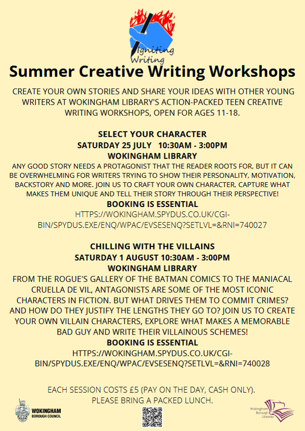 IgnitingWriting's tweet photo. Nature, 24/7/26, 10:30am @RisingSunArts: https://t.co/gGQj91kbpw

Protagonists, 25/7/26, 10:30am @WBC_Libraries: https://t.co/SqwEEA1Nl8

Fairy tales, 29/7/26, 10:30am @thejellyReading: https://t.co/ssyrwgT7GD

Antagonists, 1/8/26, 10:30am @WBC_Libraries: https://t.co/tSuwR0vzDL https://t.co/Tl4Vdb24Yz