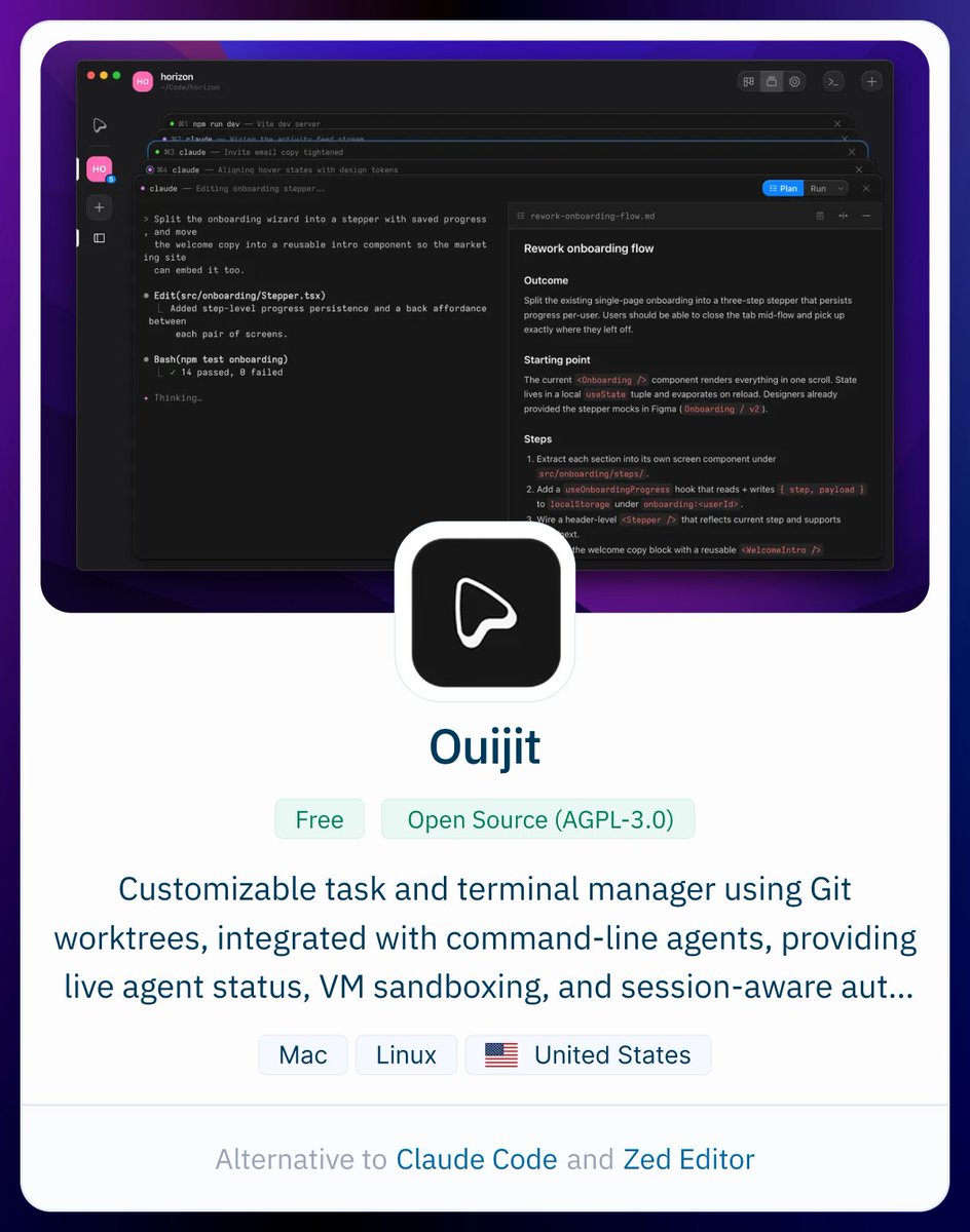 A free, open-source Git worktree-based task manager with integrated ...