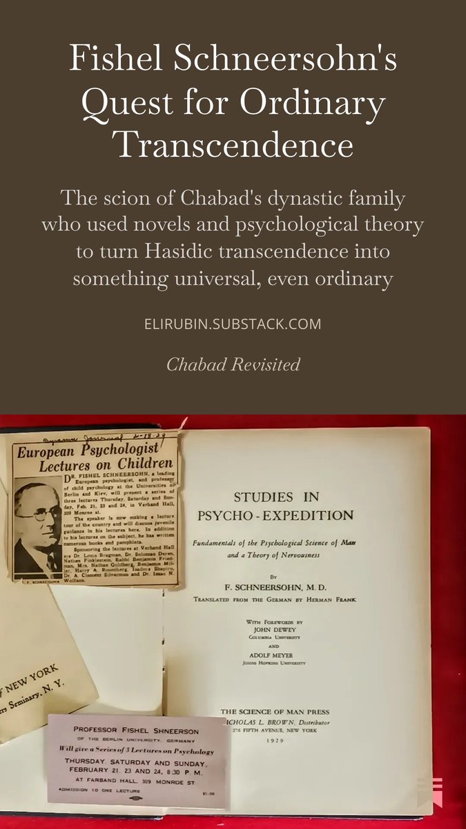 Eli_Rubin's tweet photo. "Rather than reducing psychoanalytic explanation to questions of sexuality (following Sigmund Freud) or inferiority (following Alfred Adler), Schneersohn argued that art and religion provided the keys to the “hidden” and “extraordinary” depths of the human soul."
https://t.co/KwtGXniugS