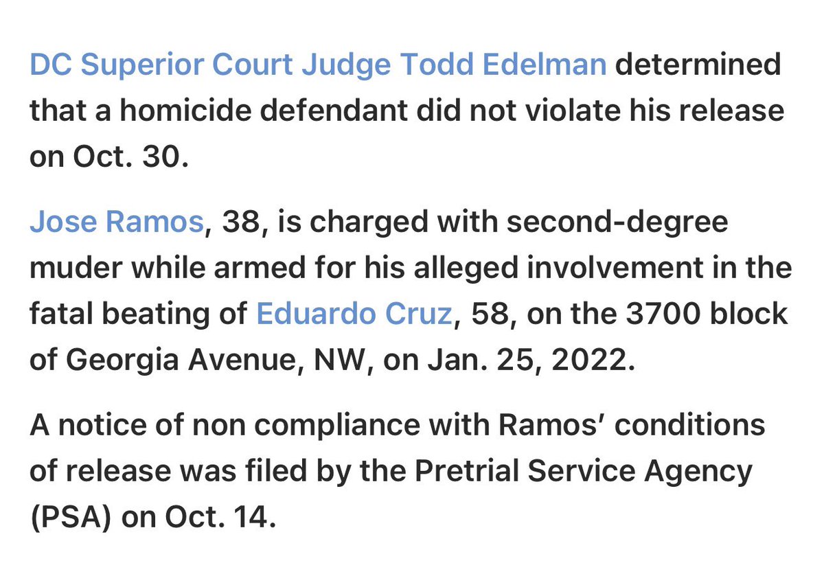 TheDMVLive's tweet photo. The suspect in this arrest ended up being wanted for a MURDER in Washington DC back in 2022 and had been out on pre-trail release 🚨 

38 year-old Jose Ramos was charged with second-degree murder while armed in October of 2025 and was allowed to STAY ON RELEASE, according to the DC Witness.

The homicide defendant then went to a park in Mount Pleasant to drink alcohol and was re-arrested by federal agents. #DCCrime

Read more about Ramos’ initial release: https://t.co/6vhVyhji4V