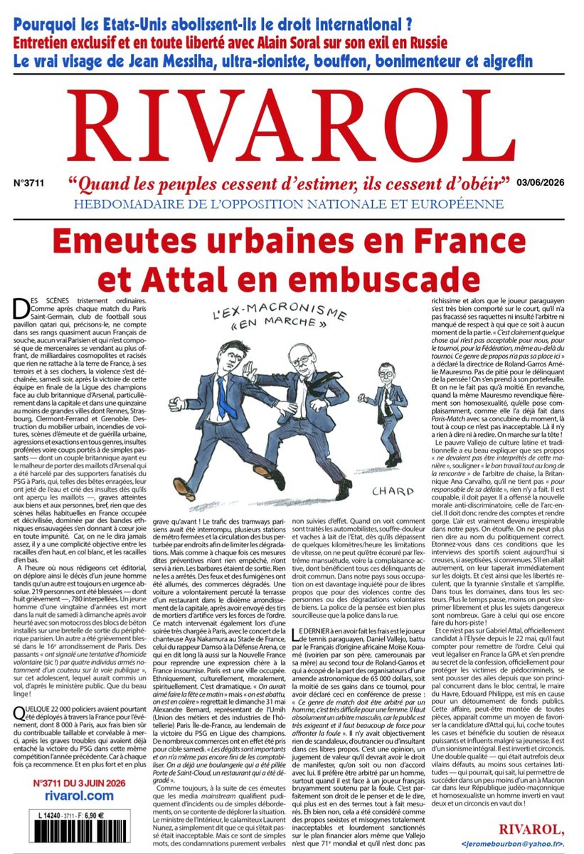 DanielMarc69's tweet photo. Plus que jamais, SOUTENEZ ET LISEZ RIVAROL  - hebdomadaire de l’opposition nationale et européenne depuis 1951 ! https://t.co/ymfwCW2BIU