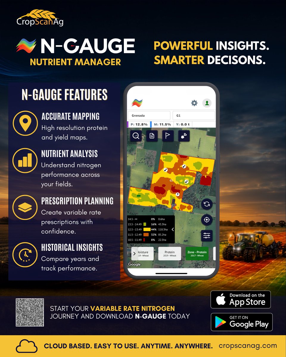 cropscan's tweet photo. 🌟New for Harvest 2026: N-GAUGE Nutrient Manager 12 month subscription with 2026 build CropScan On Combine Grain Analysers. Powerful Insights. Smarter Decisions. #agtechsolutions #agtech #cropscan #precisionfarming https://t.co/0NnzRJ33vh