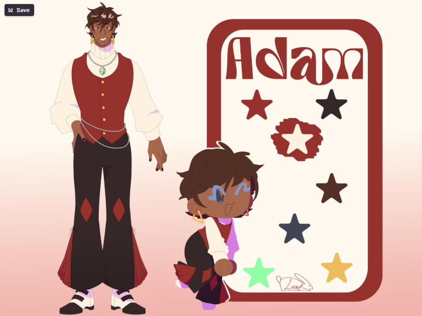 Lookup_00's tweet photo. Artfight preparations:  day 1/30

Today I finished Adam's main reference and his connections page.

#artfight #artfight2026 https://t.co/wFjwS1Fd6v