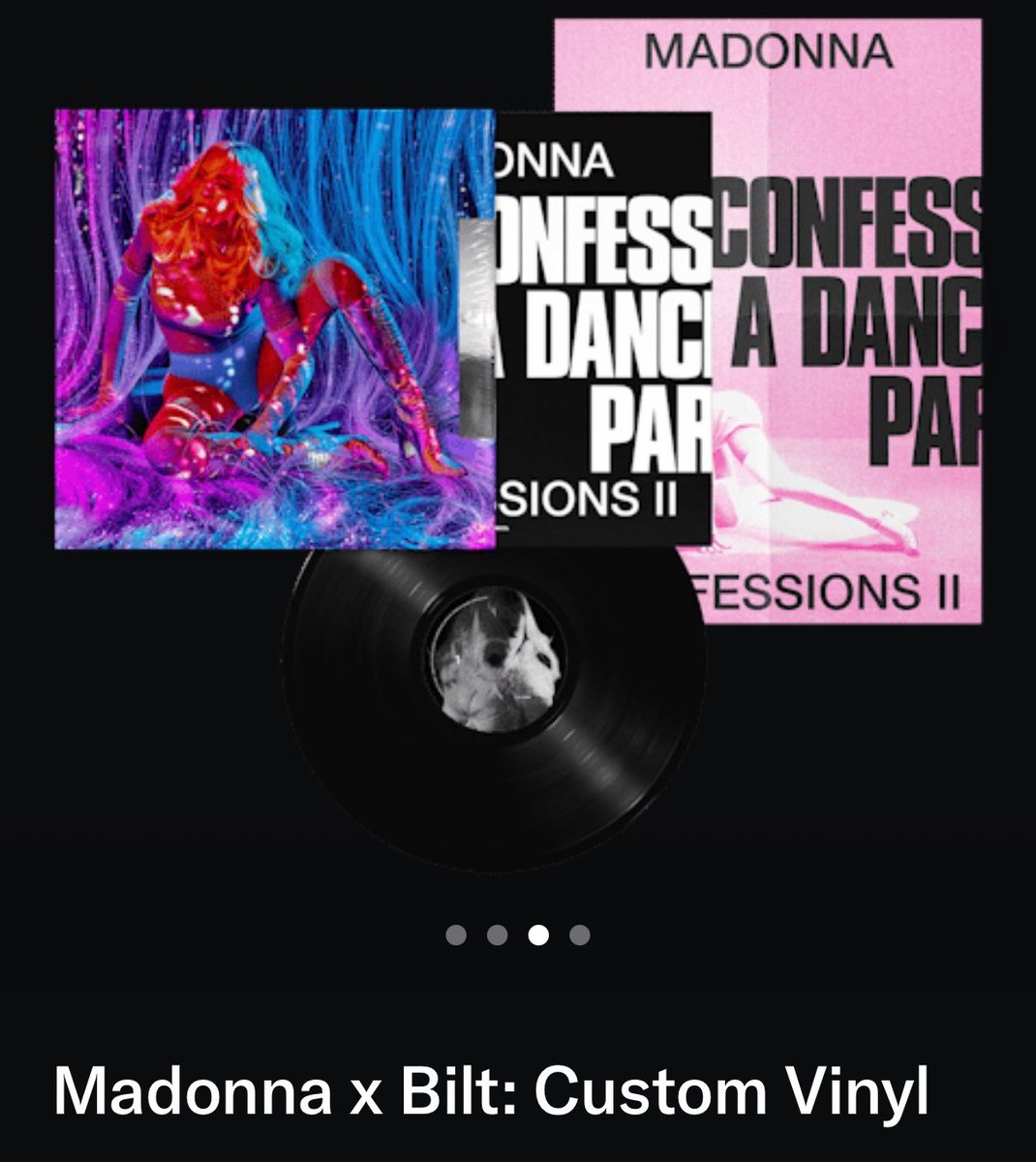 RobbinSparx's tweet photo. Madonna’s Confessions II X Bilt Rewards Custom Vinyl for Bilt rewards members https://t.co/JcQEbyDNJv