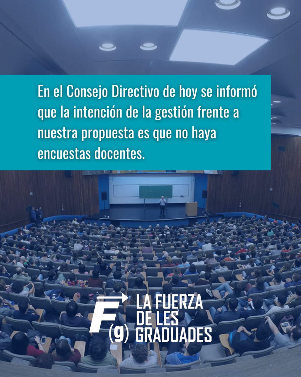 FG_Exactas's tweet photo. 🚨 NOVEDADES SOBRE LAS ENCUESTAS DOCENTES. 

Nos alegra que se le haya dado cause a la discusión que planteamos desde La Fuerza de les Graduades💪🏾

Se seguirá el tema en la Comisión de Enseñanza de la Facultad.

¡Acompañemos la lucha de nuestros docentes!
#parouniversitario https://t.co/w81SXEWQya