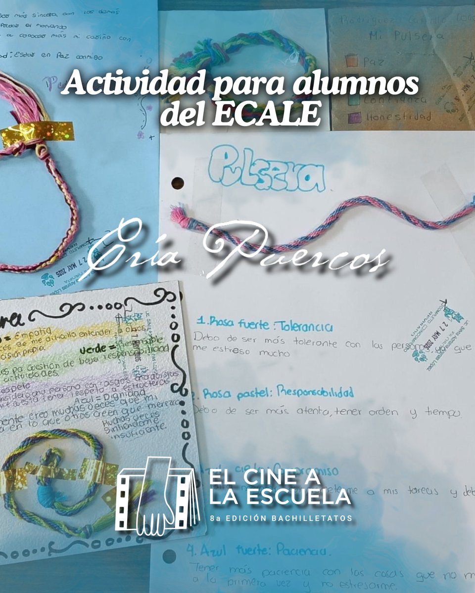 ECALEMx's tweet photo. ✨ Tras ver Cría Puercos, estudiantes del Colegio de Bachilleres Plantel 6, realizaron una actividad de pulseras para reflexionar sobre los temas de la película y los valores que desean fortalecer en su vida cotidiana.

#ECALE #ElCineALaEscuela #CríaPuercos #EducaciónConValores https://t.co/KhkldDsQBK