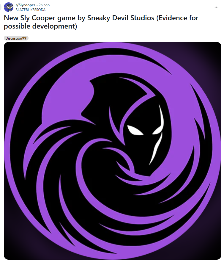PodcastNow23's tweet photo. SLY COOPER STUFF. Evidence in question is the voice of Sly Cooper saying congrats and the head of the studio saying they should work together again......former Sanzaru employees, and they are confirmed to be working on something. https://t.co/5V4mIJ1Lov