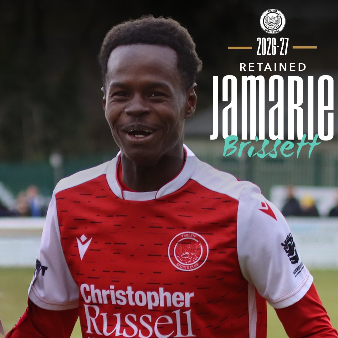 phoenixsportsfc's tweet photo. He fired in 12 goals in 21 games following his arrival from Merstham in November and Jamarie Brissett will be back in green and black once again next season. 🟢⚫️

Let's go, @Thereal_magic11🪄

#PhoenixSports | #WeRise https://t.co/Xp95J6Sgl2