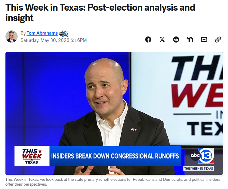 JaceyJetton's tweet photo. Catch this weekend's ABC13 This Week in Texas. I joined Angel Carroll and ABC News Political Director Averi Harper to break down the runoff results and what comes next. The general election is set. Ken Paxton vs. James Talarico for U.S. Senate. It's going to be an interesting race.

Watch here: https://t.co/8IME4GkFGb