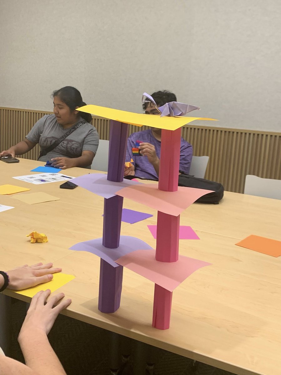 EnnisLibrary's tweet photo. Congratulations to the teens who persevered through a challenging origami activity! Next Monday will be the Teen Cookie Excavation! Call to sign up! #UnearthAStory #2026SRP #eplteens https://t.co/LbpN4d3abu