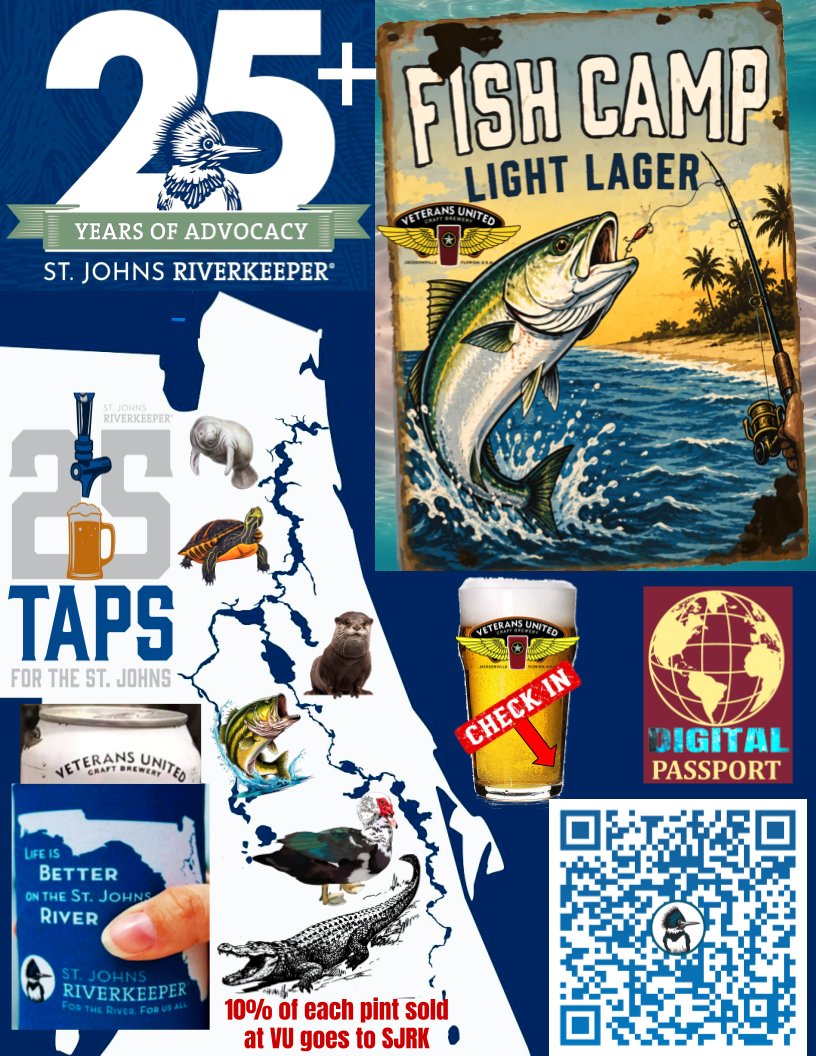 VUbrew's tweet photo. #25taps for the St Johns🍻

💧Raise awareness for the nonprofit St Johns Riverkeeper &amp; our work for clean water &amp; a healthy river

Not the Mead Trapper Keeper

Not the Creature from the Black Lagoon

🍻 Support local breweries &amp; businesses in our watershed

🏆FUN &amp; win prizes https://t.co/tjiE2CJ0eo