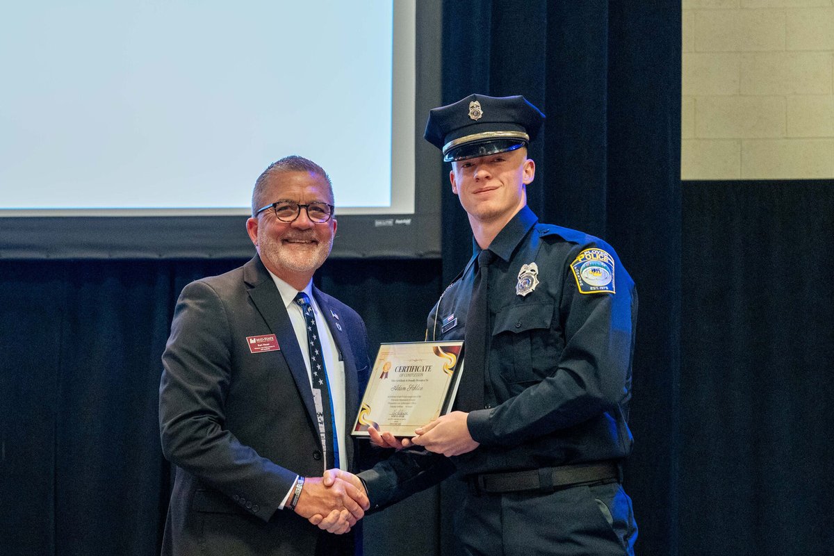FollowMSTC's tweet photo. Mid-State recently hosted a recognition ceremony for its spring 2026 graduates of the Criminal Justice-Law Enforcement 720 Academy program, marking the 42nd class of graduates from the Academy. 🎓👮‍♂️ https://t.co/QCtwueGTbR