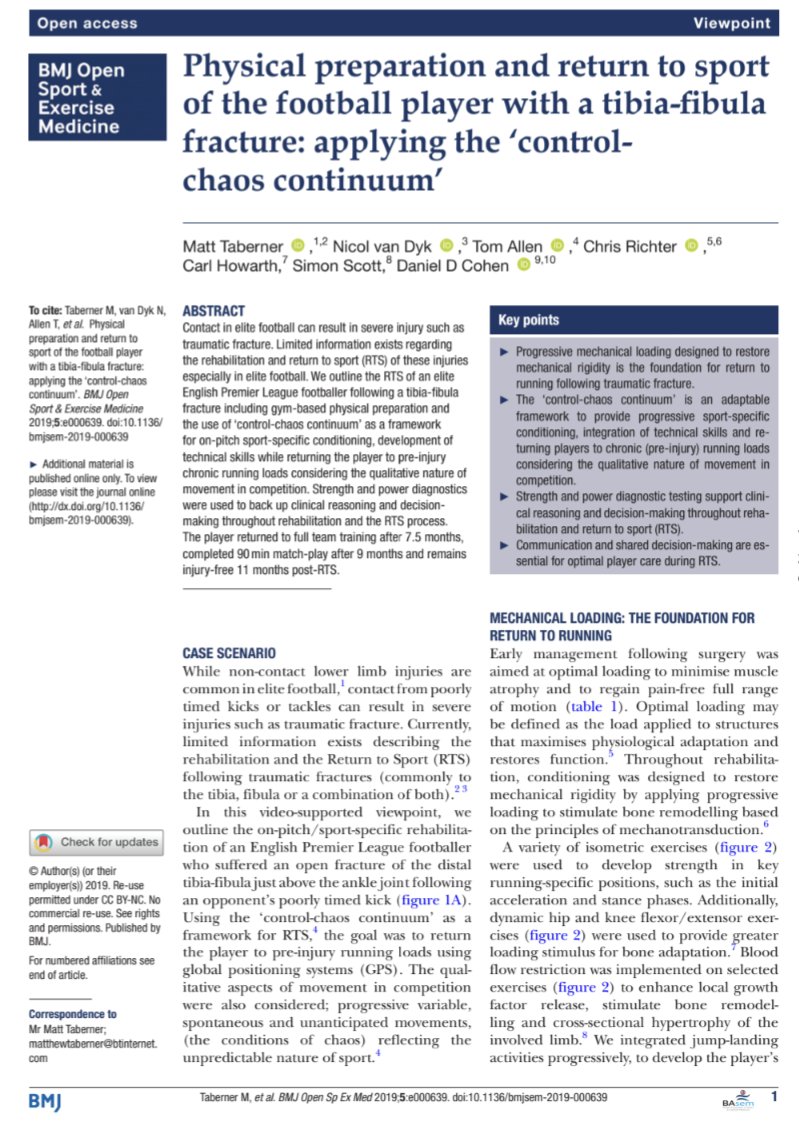 TheFootballPhys's tweet photo. ⚽📊Physical preparation and return to sport of the football player with a tibia-fibula fracture: applying the 'control-chaos continuum'

🔗https://t.co/jSyOx6P7LE https://t.co/kpUvw9bjTo
