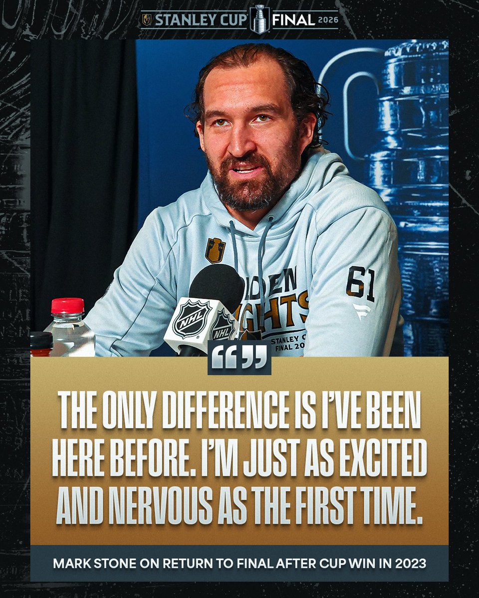NHLPR's tweet photo. Mark Stone has been to the #StanleyCup Final before, but the @GoldenKnights captain isn't taking his second run for granted.

Tune in for Game 1 tomorrow (8 p.m. ET on ABC, SN, TVAS, CBC). https://t.co/wExhlgMmUn