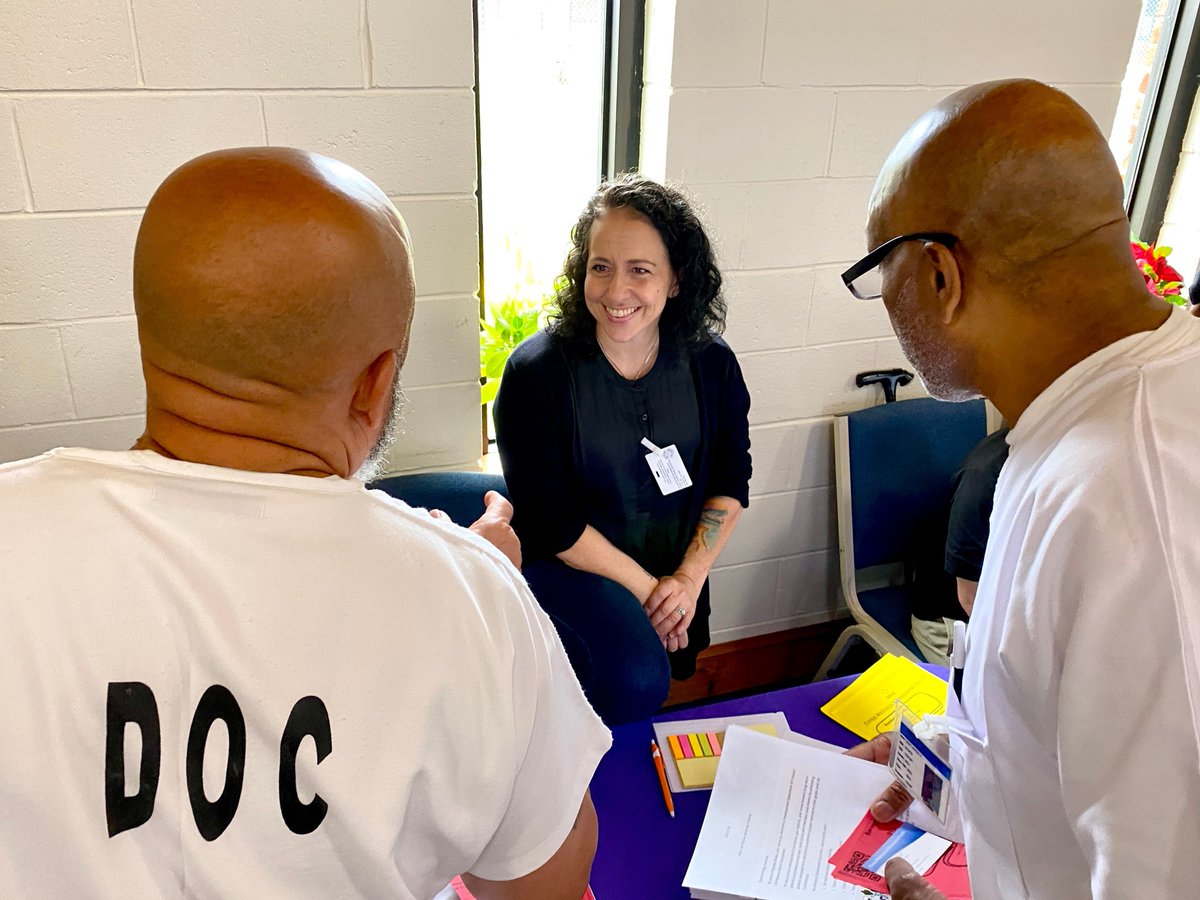 DECorrection's tweet photo. P&amp;P hosted a reentry fair inside SCI inmates nearing their release. The event was co-sponsored by The Way Home in honor of the late Dolores Clark.
Events like this are key to helping individuals build connections to employment, education, housing resources, and community support. https://t.co/hHWxkfA3HV
