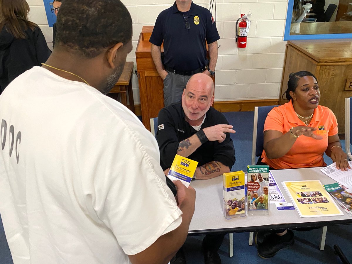 DECorrection's tweet photo. P&amp;P hosted a reentry fair inside SCI inmates nearing their release. The event was co-sponsored by The Way Home in honor of the late Dolores Clark.
Events like this are key to helping individuals build connections to employment, education, housing resources, and community support. https://t.co/hHWxkfA3HV