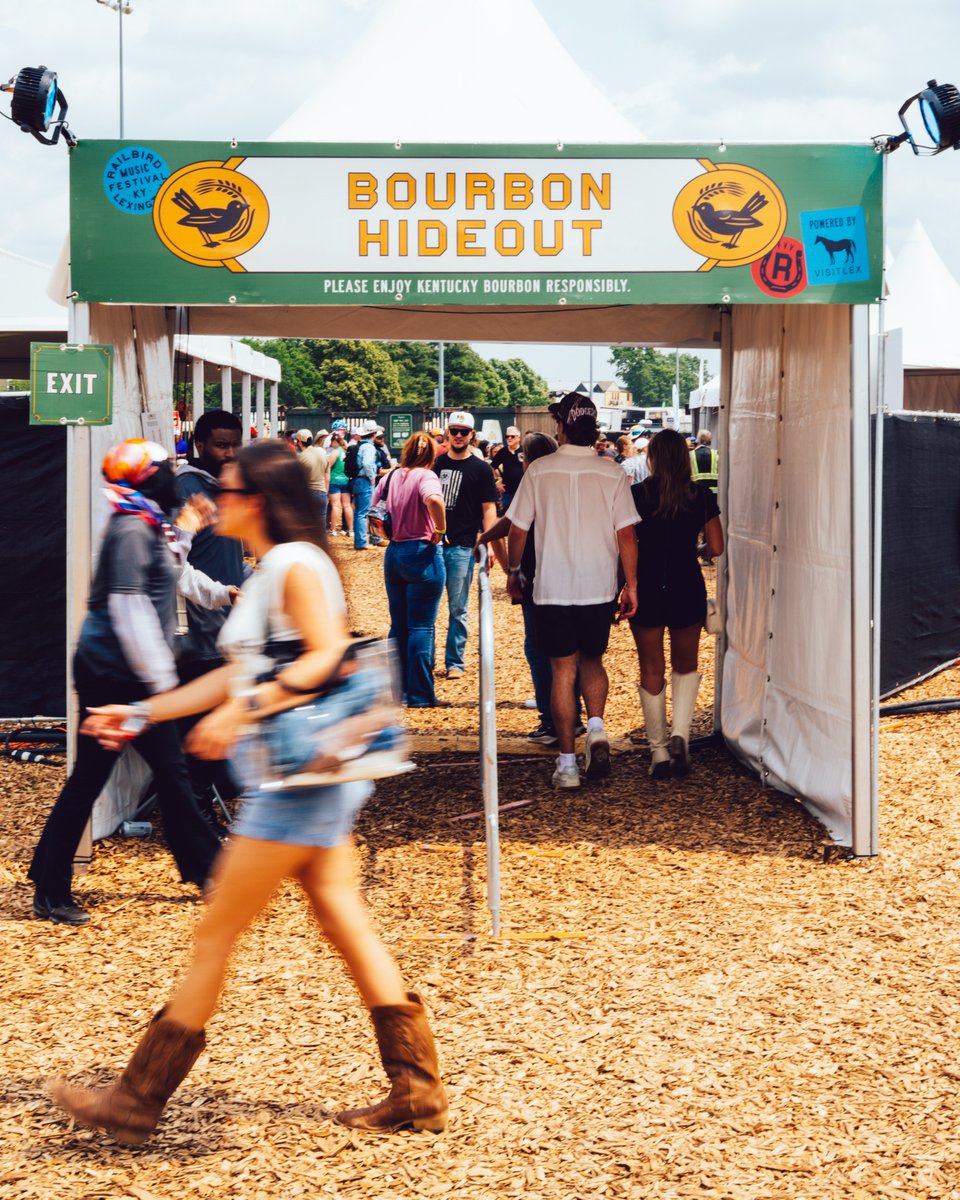 RailbirdFest's tweet photo. Your bourbon break starts here 🥃

Make The Bourbon Hideout powered by VisitLEX your first stop at Railbird. Nestled next to VIP as you venture through GA, and open to ALL wristbands, it’s the perfect place to escape the heat, grab a shaded seat, and stay awhile. https://t.co/btAStuDwR2