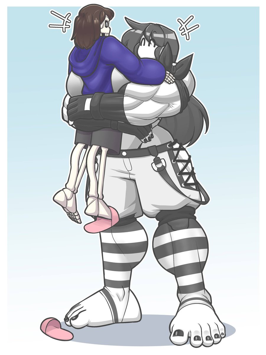 Tag_a_long3's tweet photo. Big Marié hug for a small bone boy ^^ https://t.co/sj6ALV3iRk