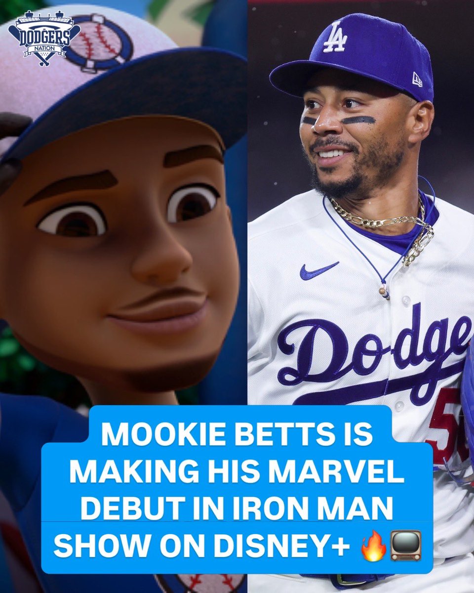 DodgersNation's tweet photo. Mookie Betts is making his debut in the Marvel universe as he’s starring in the new season of “Iron Man And His Awesome Friends” this month 🚨

Mookie is voicing a character called Dizzy Doubleday and Dodgers analyst Jessica Mendoza is also in the show. https://t.co/ijhIZ5gNTA