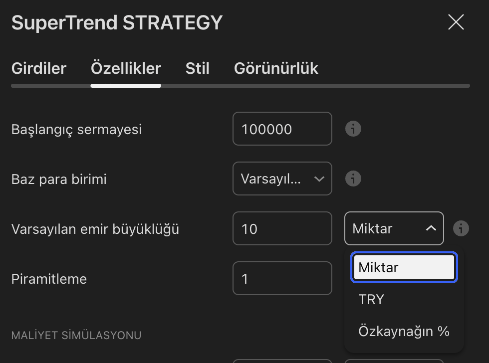 MrRakun35's tweet photo. Küçük bir hesaplama ile nasıl onlarca satır koddan kurtulursunuz?

Trend Stratejilerinde trend döndüğünde ters yöne işlem açmak için TradingView stratejisinde Varsayılan emir büyüklüğünü "Miktar" olarak seçerseniz. Tek bir alarm ile iki yönede dönebilirsiniz. https://t.co/3Flba1tH88
