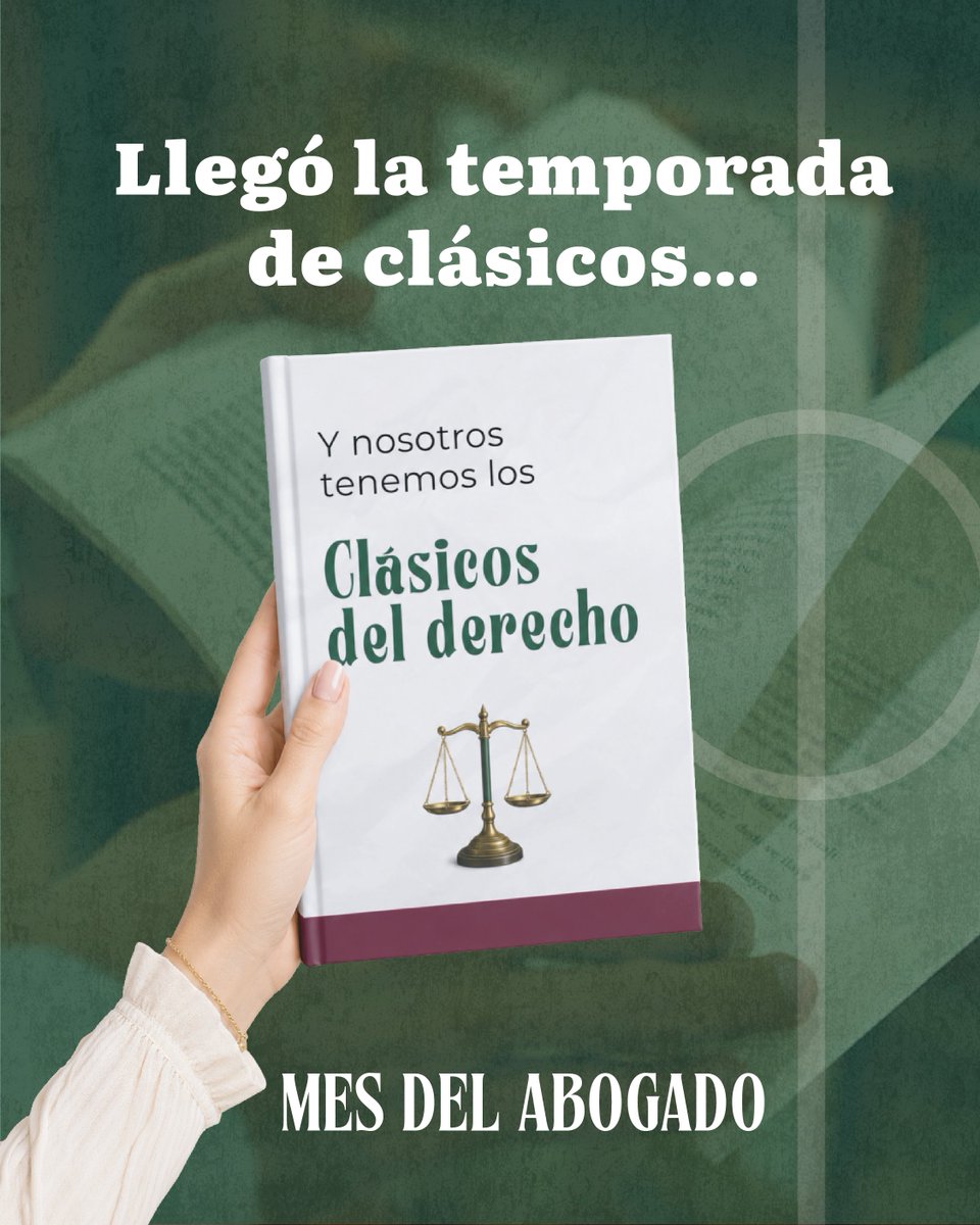 TemisEditorial's tweet photo. ⚽📚 Así como en el deporte existen los clásicos, en el derecho también. En Temis te presentamos los clásicos del derecho: obras fundamentales que todo estudiante, abogado y apasionado del mundo jurídico debería conocer y tener en su biblioteca. ⚽️⚖️
https://t.co/x554j0lKRX https://t.co/5vuJCew6hO