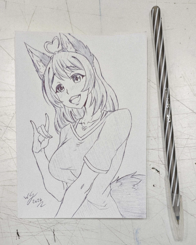 wulfsenn's tweet photo. [insert Sakura Fox noises here]
Enjoy a cute Kyatt from a lunchtime sketch
#Kontan_Art_Gallery https://t.co/KK3OMYiotP