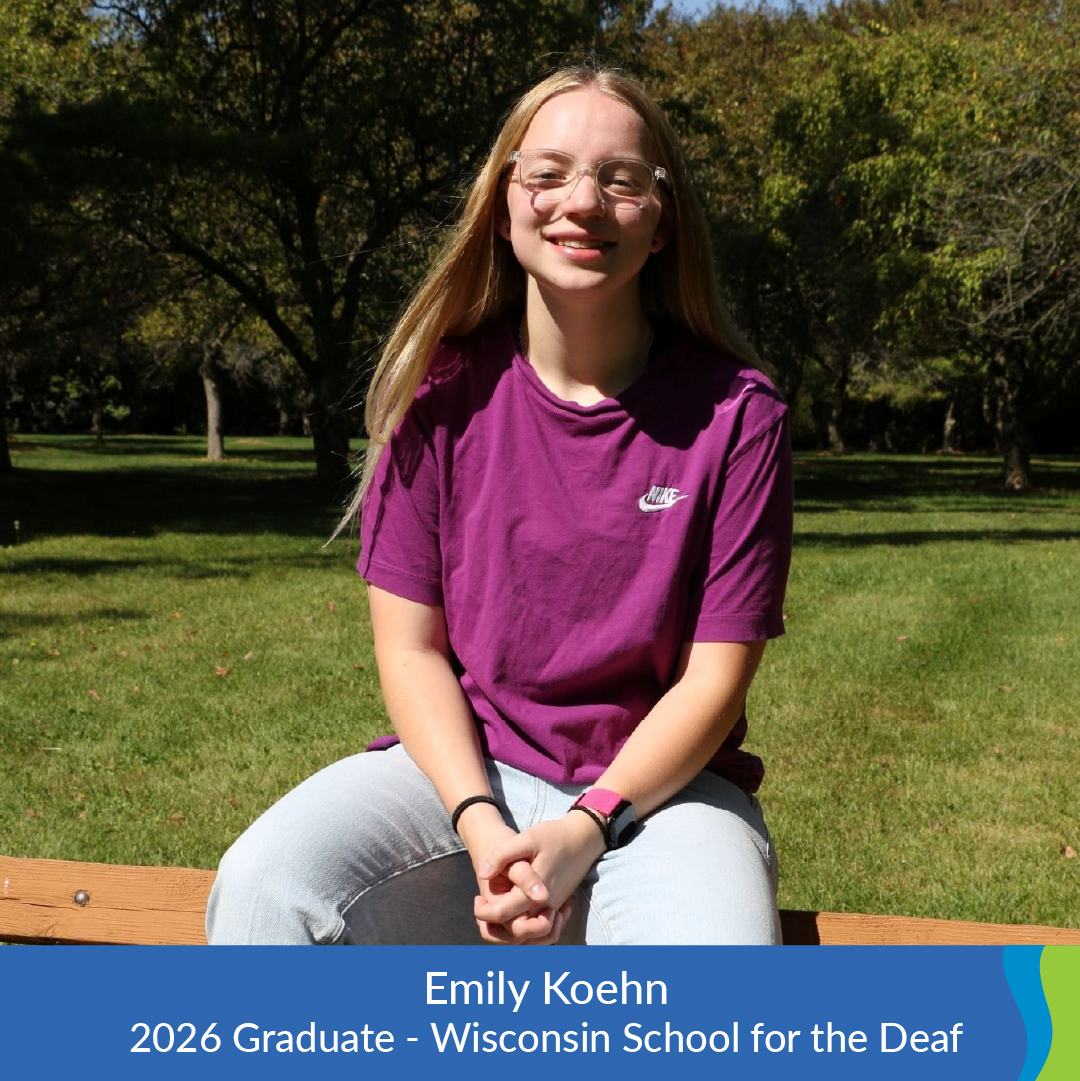 WisconsinDPI's tweet photo. 🏆⭐ Congrats to the 2026 Wisconsin School for the Deaf graduate, Emily Koehn!

Emily has been a WSD student since preschool and has participated in numerous sports and extracurriculars since.

Emily plans to attend Gallaudet University to major in an educational discipline. https://t.co/kTRimAJzIL