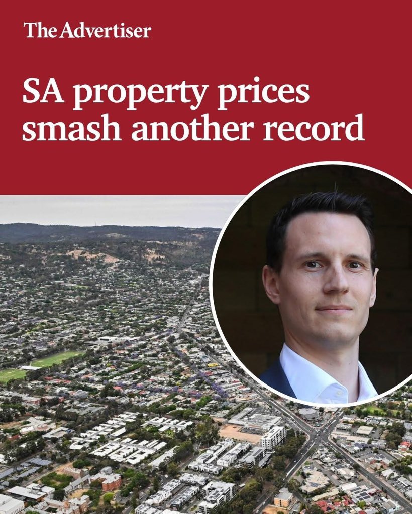 GreenTyler27's tweet photo. South Australia is planning for hundreds of thousands of additional residents over the coming decades, yet our housing supply remains under enormous pressure. That’s why record property prices shouldn’t surprise anyone. When population growth runs ahead of available housing, affordability suffers and prices stay elevated. The laws of supply and demand haven’t been repealed.