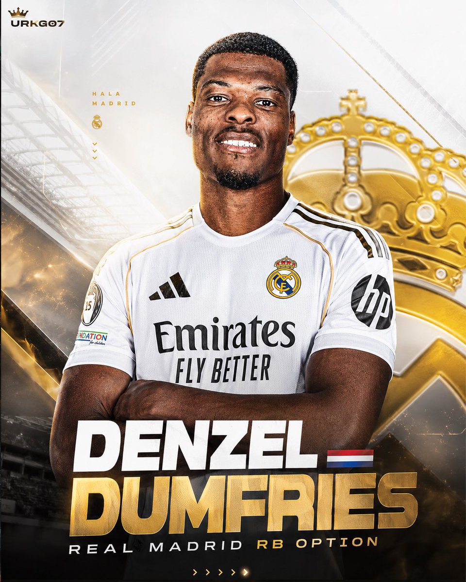 urkg07's tweet photo. 🚨💣 𝐁𝐑𝐄𝐀𝐊𝐈𝐍𝐆: Real Madrid are planning to sign a right-back this summer! ⚪

Three names are reportedly being considered:

🇳🇱 Denzel Dumfries — power, experience, attacking threat
🇪🇸 Pedro Porro — creativity, delivery, Premier League quality
🇪🇸 Iván Fresneda — young, talented, recently scouted

Madrid want more depth and competition at RB, and this could be an important move for next season. 👀

Who would YOU sign as the backup right-back? 🤔