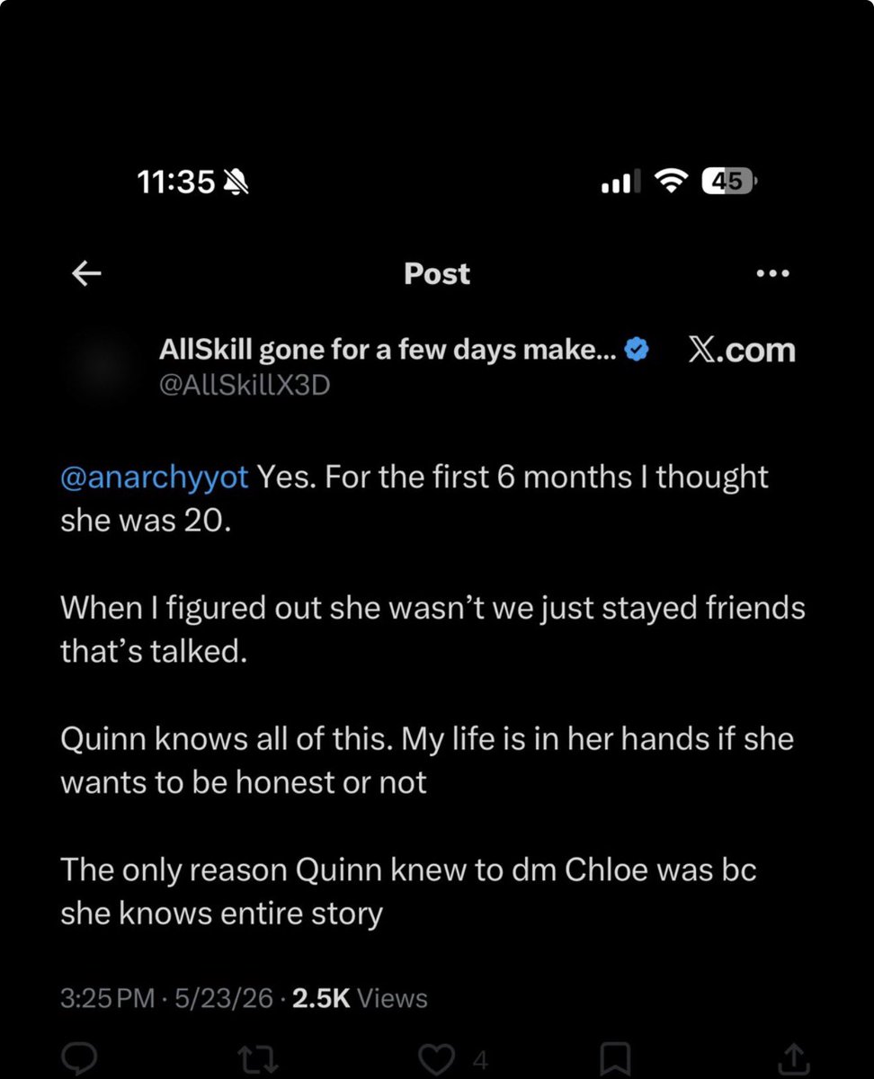 vbbvzz's tweet photo. @2mayrnnn @AllSkillX3D @KozyVeil @2mayrnnn he gonna say he didn’t know her she cause she posted vids at a bar  but he admitted he knew after 6 months and he stayed at it. If you wanna give a pass to a grooming pedo say it with your chest https://t.co/RSkH1NrJCI