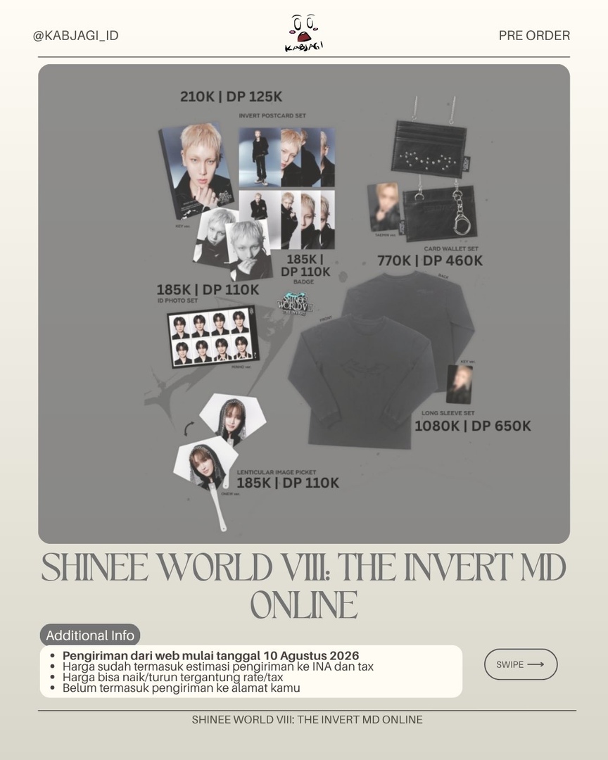 dagangsbt's tweet photo. sell soso manteman❤️

Kuy ikut Pre Order PO SHINEE MD Merch “World VIII: The Invert” di /@kabjagi_id skrg juga!! dom JAKARTA, bisa DPdulu🤩 https://t.co/Rh97vbEXQU