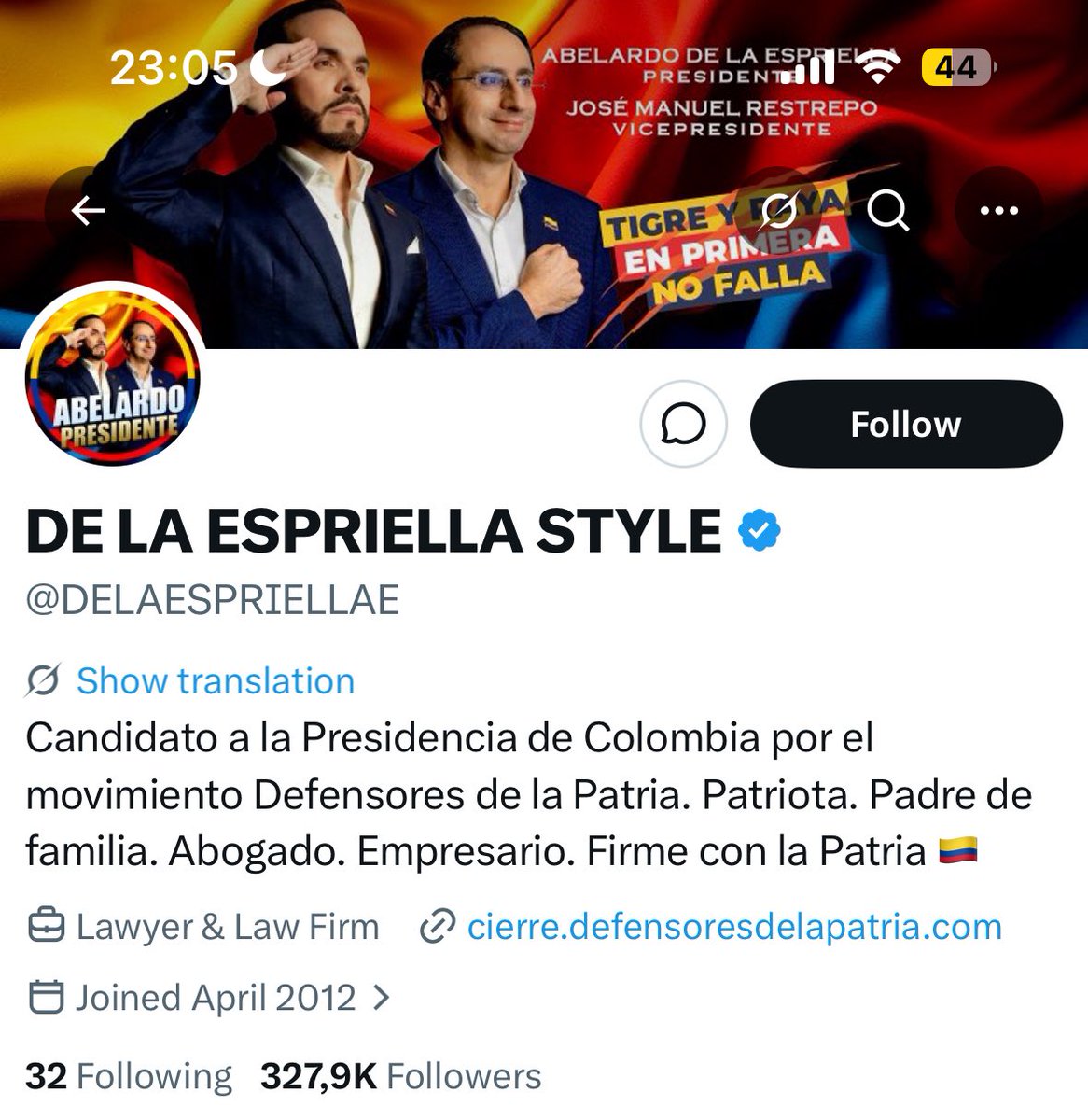 ClassicalSocdem's tweet photo. Imagine voting for someone whose fucking instagram and twitter @ is delaespriella_style😭 https://t.co/j7rxDRKoZS