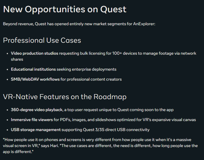 tinybnuuy's tweet photo. "gee i wonder why it matched the revenue stream in just 2 months" MAYBE BECAUSE THE FILE MANAGER ON QUEST IS FUCKING USELESS??

ALSO, THERE IS NO NEW MARKET SEGMENT, ITS JUST A FUCKING FILE MANAGER LMFAOO.

and a paid one at that 💀💀 https://t.co/25Rpx2u24I