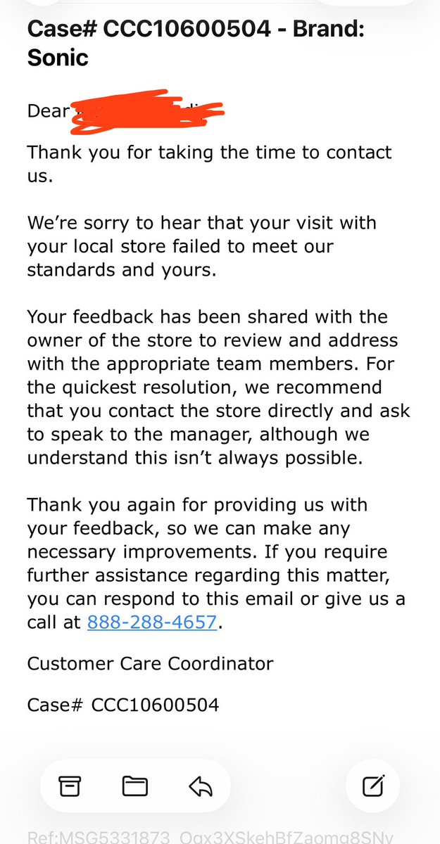 Kuli24's tweet photo. @sonicdrivein  sonic corporate clearly does not care for its customers.  

I can guarantee there will be no follow up from the owner.

Maybe I have to get in touch with more media groups to actally make a story out of this. https://t.co/oux0zvagg5