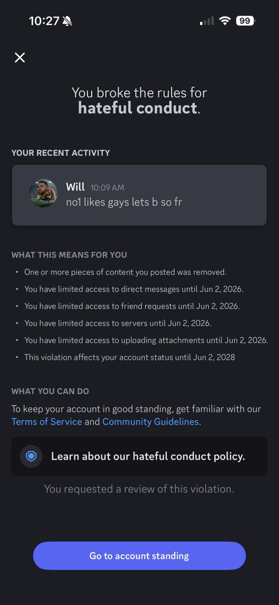 YNwillx's tweet photo. .@discord your platform is a woke piece of dogshit, go back to the days where you can call people filthy niggers and not get banned https://t.co/mTEAd2VHEd