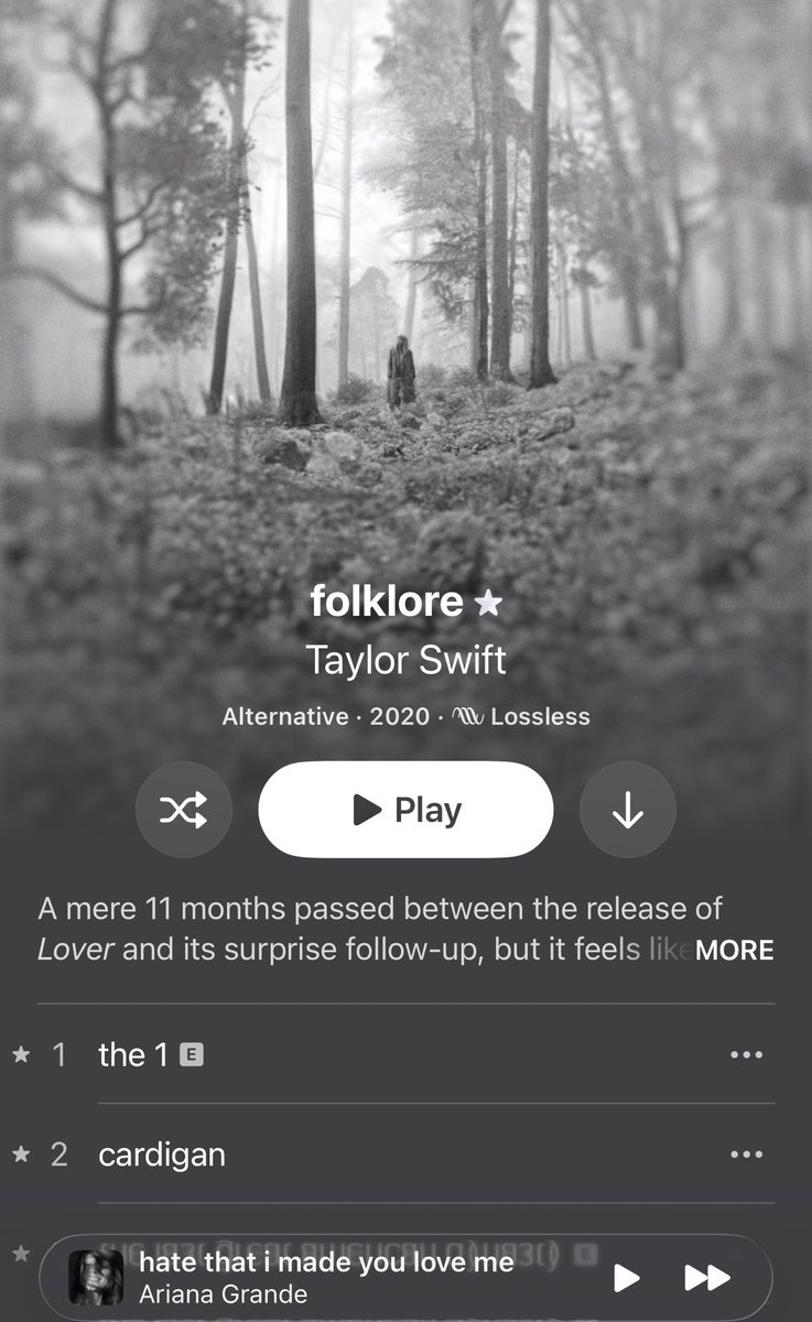 _Alexh13_'s tweet photo. One thing I admire about Swifties is that they embraced Folklore instead of calling it boring or saying Taylor lost her artistry. They supported her growth, while some Ariana fans seem to want her stuck making the same type of songs. 
Ariana truly deserves better fans. https://t.co/OWlnluQNdp