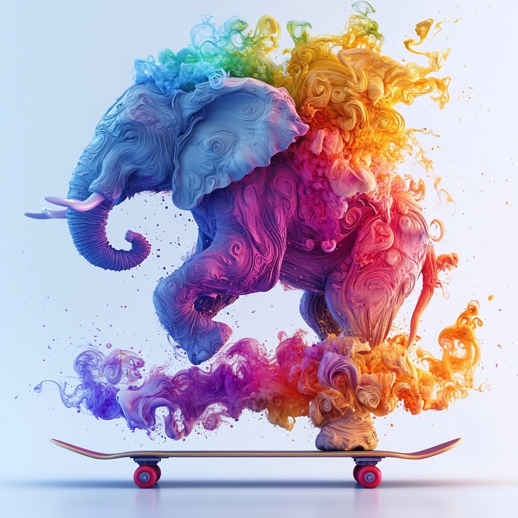 AlexBroxSF's tweet photo. Nobody laughed when the elephant rolled into the city on a skateboard made of broken warning signs. It moved like a riot wrapped in neon smoke, crushing boredom under six tons of color and bad decisions. Even the traffic lights looked scared. https://t.co/szQEG6PnVO