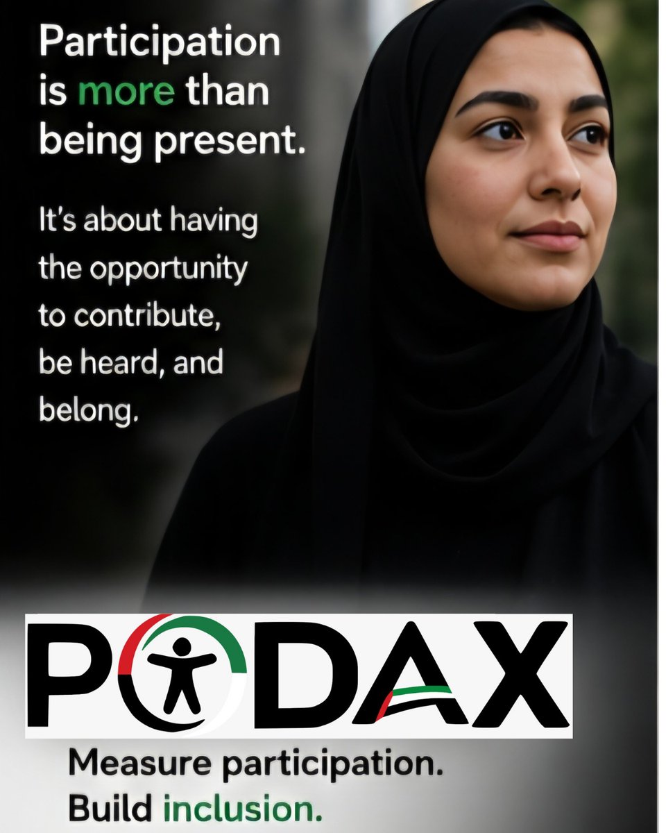 PODAXUAE's tweet photo. Participation is more than being present.

It's about having the opportunity to contribute, be heard, and belong.

PODAX®

Measure participation. Build inclusion.

Different abilities. Shared humanity.

#PODAX #ParticipationMatters #Accessibility #Inclusion https://t.co/EOuAfxu7qq