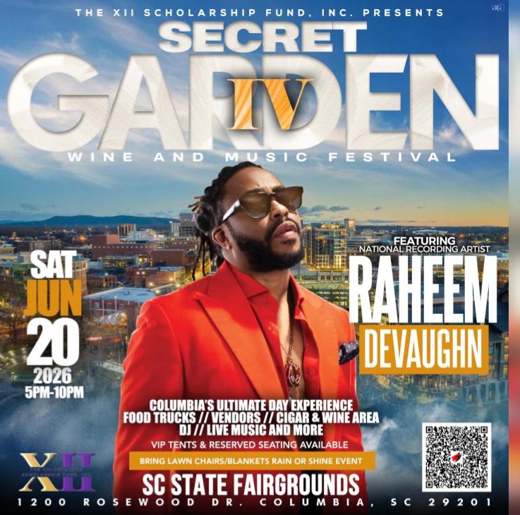 lexiument's tweet photo. RAHEEM DEVAUGHN will be performing at the Moore Building of the South Carolina State Fairground (1200 Rosewood Drive) in Columbia, South Carolina on Saturday, June 20th, 2026. Tickets can be purchased at https://t.co/8Jf1vM0xPd #chiiotaiotascholarshipfund https://t.co/tmWHEC4zRq