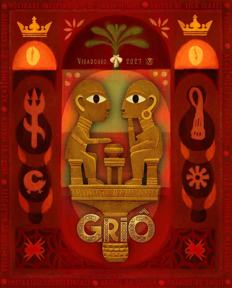 Toquedefolia's tweet photo. A atual campeã do Carnaval, Viradouro, divulga a logo do enredo nesta segunda-feira!

A vermelha e branca de Niterói revelou a identidade visual de "GRIÔ" e hoje dá o pontapé inicial rumo ao Carnaval 2027. https://t.co/utvbQtJmVc