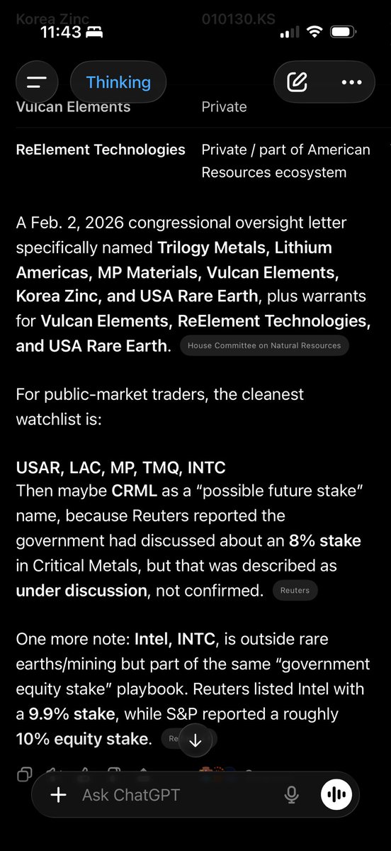 CashMontee's tweet photo. Lac usar mp govt took a stake in. People already realized intc and now lac but I guess they forgot about mp and usar (for now) https://t.co/Sel4WGX641