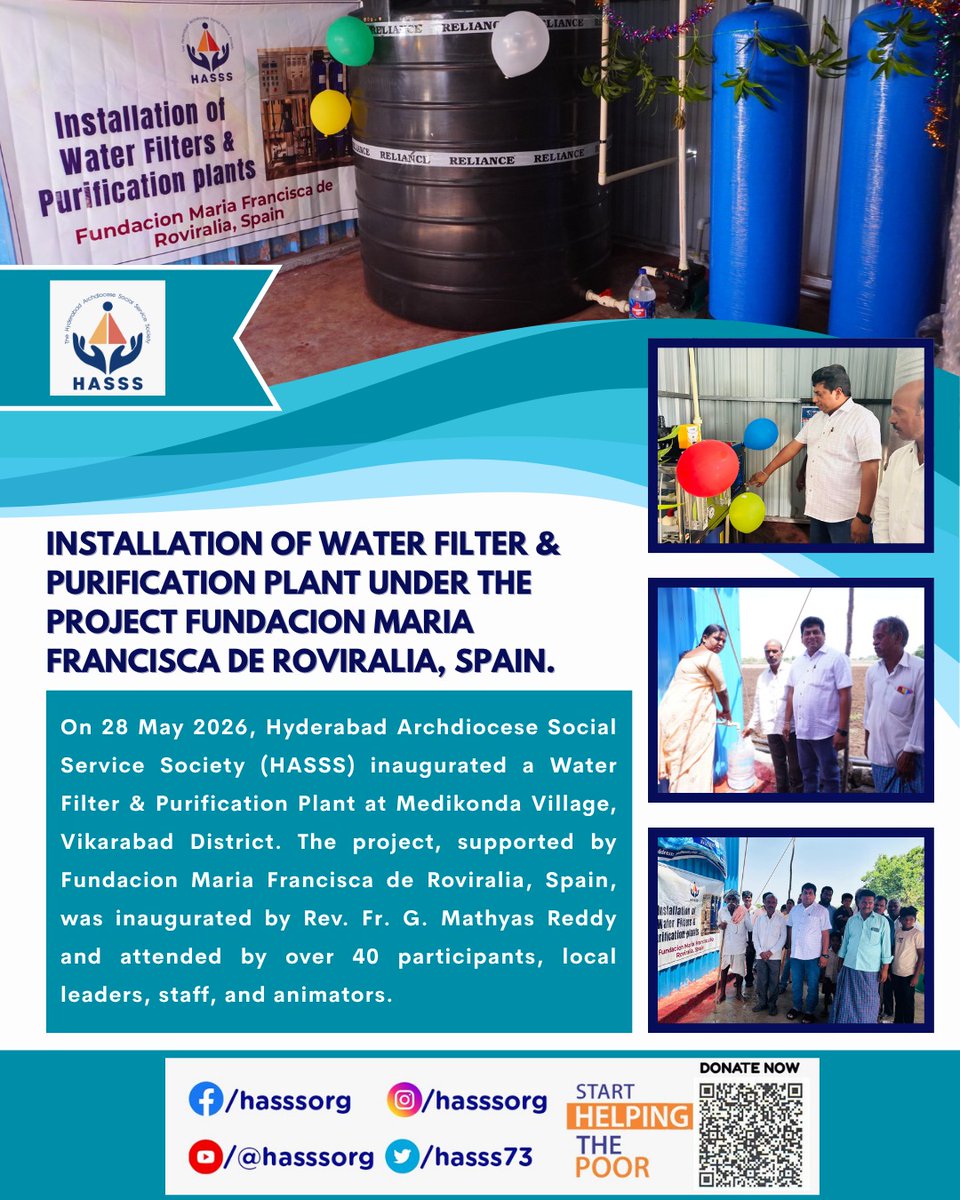 hasss73's tweet photo. Installation of Water Filter &amp; Purification Plant under the Project Fundacion Maria Francisca de Roviralia, Spain
#NGOJobs #women  #ngo #SelfHelpGroups #groups #empowerment #EmpoweredWomen #empoweringwomen #waterfilter #waterfilterinstallation #installation #installationofwater https://t.co/U6gQZYTuaD
