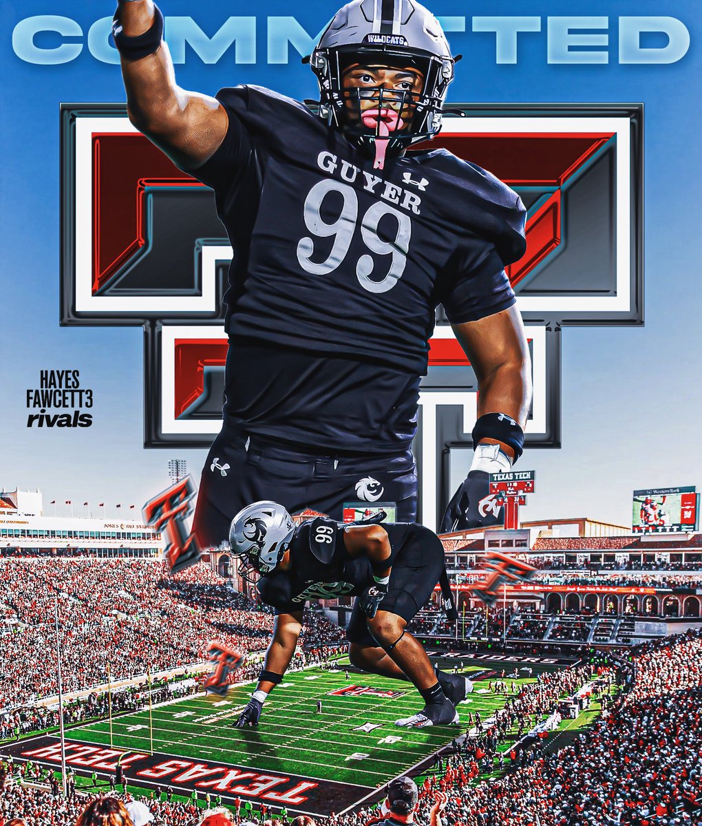 Hayesfawcett3's tweet photo. BREAKING: Class of 2027 DL Khyren Haywood has Committed to Texas Tech, he tells me for @Rivals

The 6’1 265 DL chose the Red Raiders over Kansas State, Arizona, &amp; Colorado

“Your ambition is like a hidden current it will carry you to your purpose let it!”

https://t.co/3Gpl7dlQbM https://t.co/9Db7B1xjWK