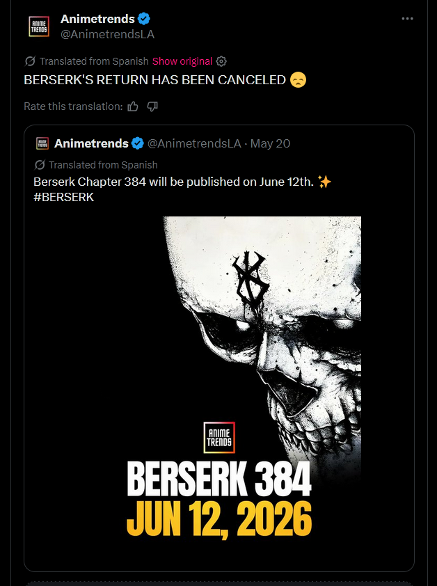 berserkartvault's tweet photo. It has not been cancelled and still has the preview issue information up about it on the Young Animal next Issue website @AnimetrendsLA https://t.co/fHh2FPpLI2