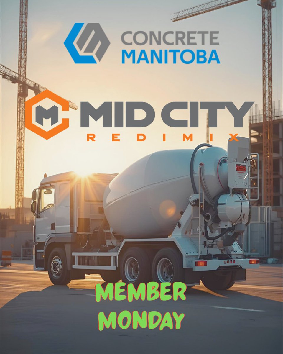 ConcreteMB's tweet photo. ✔️ Member Monday Spotlight ✔️

This week we are featuring Mid City Redi Mix, a valued member of the Concrete Manitoba community.

Mid City Redimix is in the RM of Stanley area, owned by a group of local farmers

We are proud to have Mid City Redi Mix as part of our family. https://t.co/iUV7CwrQzi
