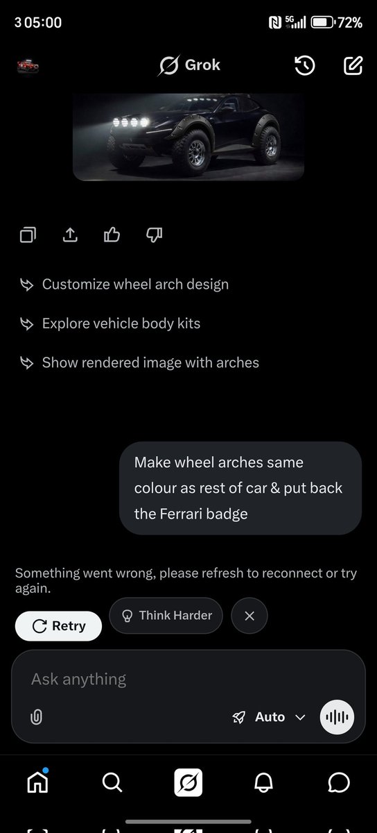 witchington's tweet photo. @IronDames_ @Ferrari @ScuderiaFerrari @FerrariHypercar @Shell @HP @IBM I'm having loads of fun using AI lol, 
I get about 10 picture changes a day
then I get 2nd picture response. ? 
also, I'm not a bad horse rider too lol. https://t.co/24zRGeSX1Z
