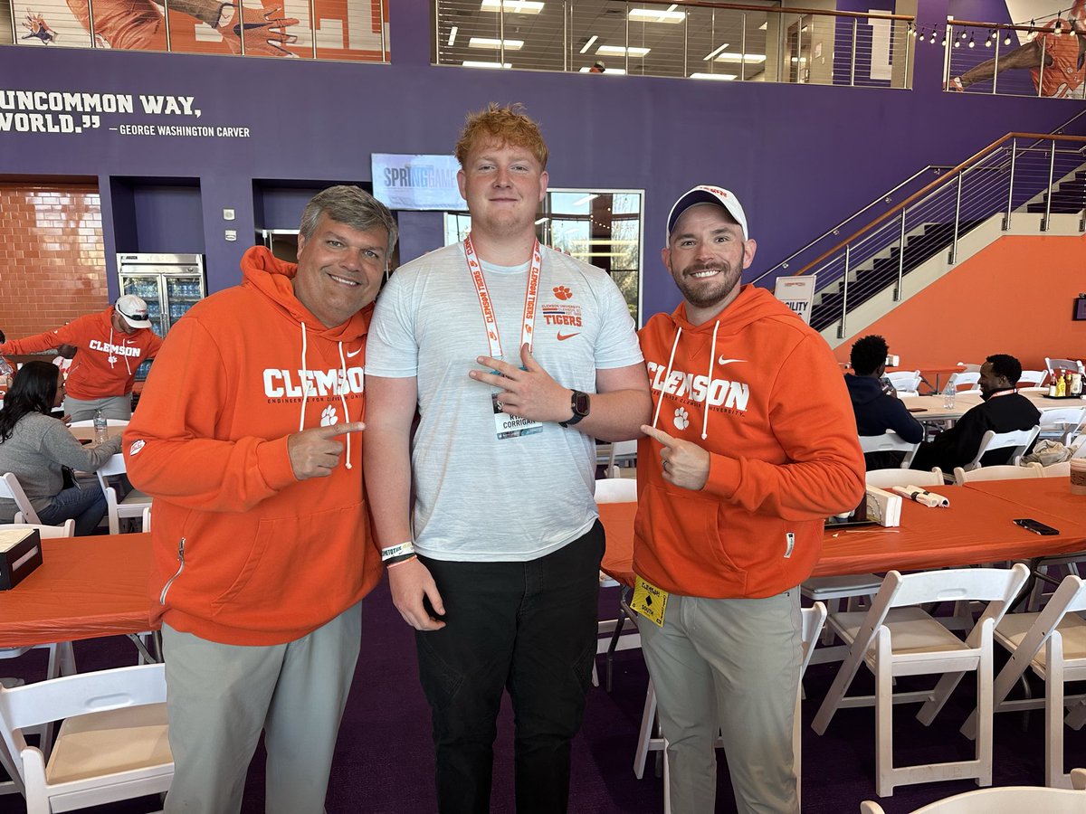 RyanCorrigan08's tweet photo. will be @ClemsonFB attending Dabo
Swinney Football Camp. 

cant wait to get after it!!!

@BigPlayRay50 @CoachMattLuke @carson_cramer @DaboSwinney3 @ChadSimmons_ @Andy_Villamarzo @BPok24 https://t.co/wDG8ikbu6I