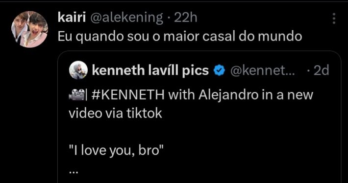 stbvprotecbr's tweet photo. 🚫 DENUNCIAR 🚫

Kenneth e Alejandro são integrantes do mesmo grupo e sempre demonstraram respeito e carinho um pelo outro.
Insinuações, especulações ou publicações que distorçam essa relação são inadequadas e devem ser denunciadas.

📱> https://t.co/vdeIQKhgRG

#SantosBravos https://t.co/cUEkjVVDkn